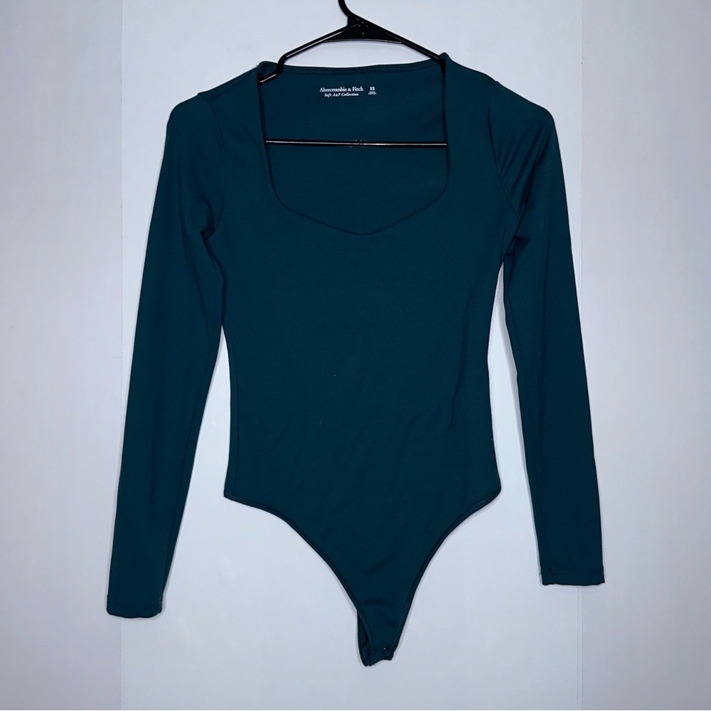 Abercrombie & Fitch green soft A&F collection long sleeve bodysuit size XS